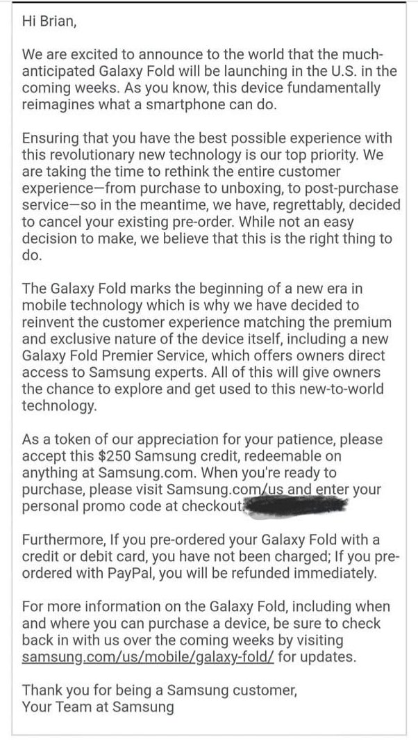 Galaxy Fold Email