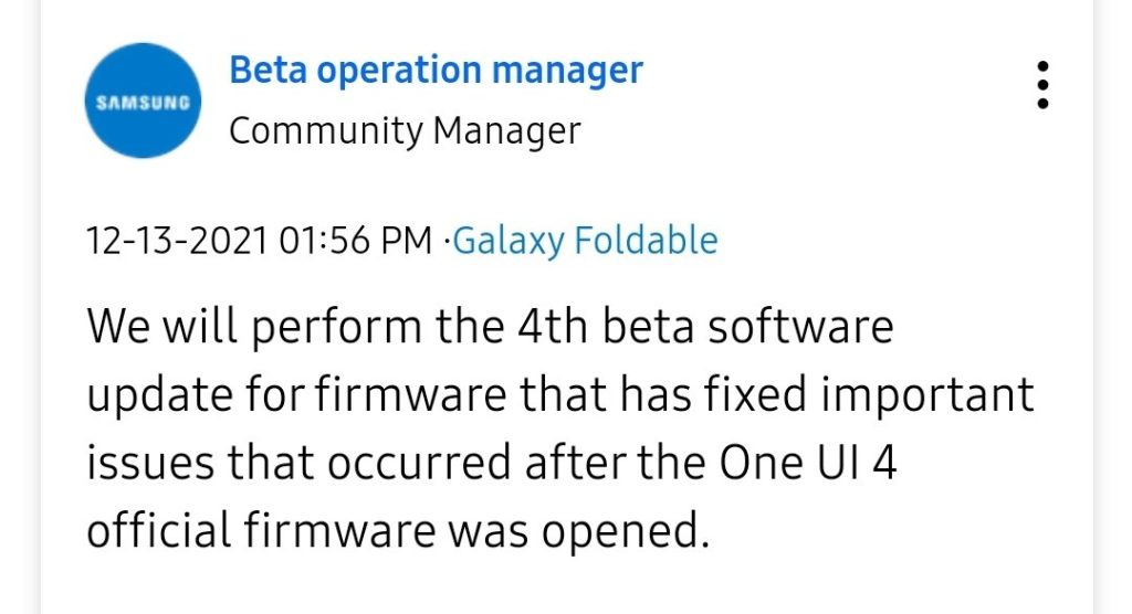 One UI 4 Beta Reopened
